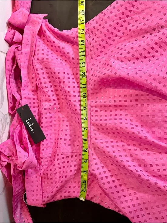 Lulus Pink Jacquard Tie Strap Mini Dress - Picture 9 of 10